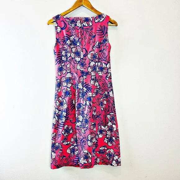2/$30 Talbots Floral Coral Shift Dress 2 - Picture 3 of 6